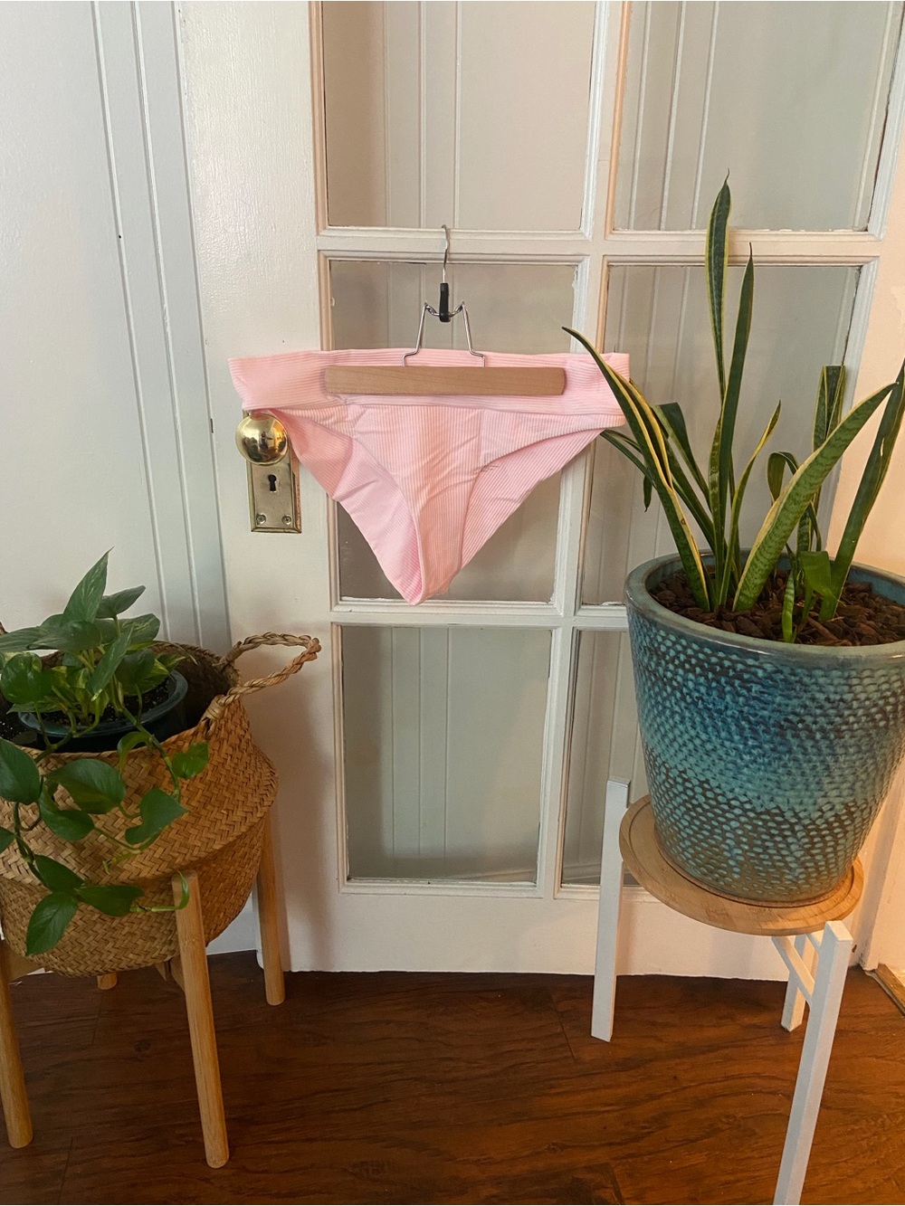 Frankie's Bikinis Pink Gavin Ribbed Bikini Bottom